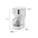 CAFETERA ELECTROLUX ECM21 BLANCA 1.25 ltrs FILTRO PERMANENTE