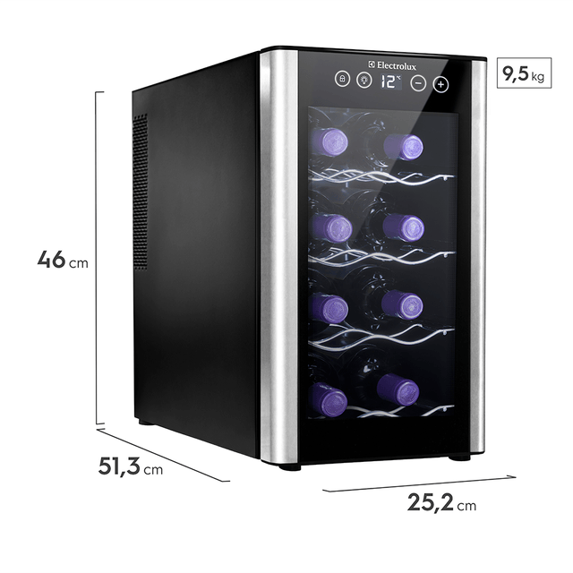 CAVA ELECTROLUX 8 BOTELLAS ERW085XAMB  12-18°c LUZ LED DIGITAL