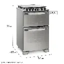 COCINA ELECTROLUX 56DXQ 56cm INOX DOBLE HORNO (ELEC-GAS) 4h ENC LUZ 91x56.2x68cm