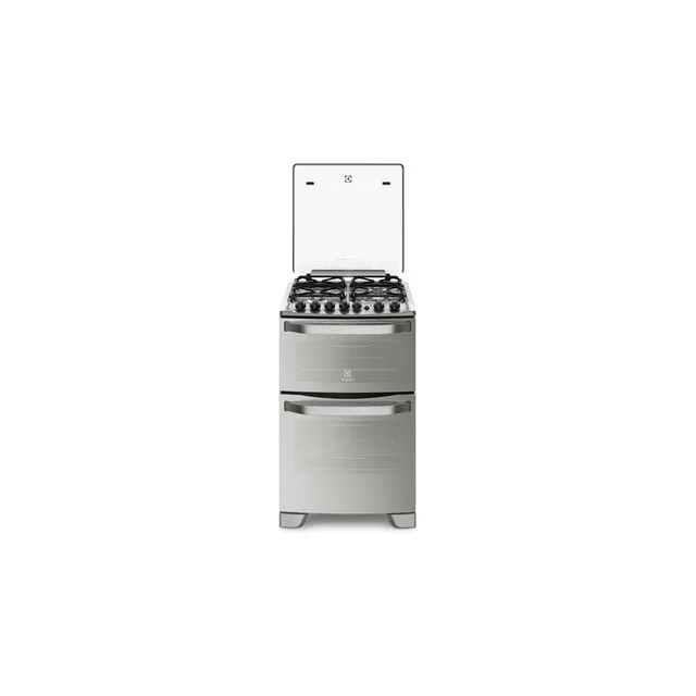 COCINA ELECTROLUX 56DXQ 56cm INOX DOBLE HORNO (ELEC-GAS) 4h ENC LUZ 91x56.2x68cm