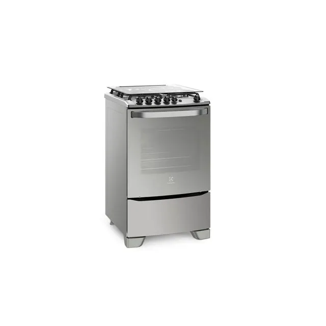 COCINA ELECTROLUX 56GXQ 56cm INOX 4 HORNALLAS GRILL ENC. 91x56x68cm CLASE A