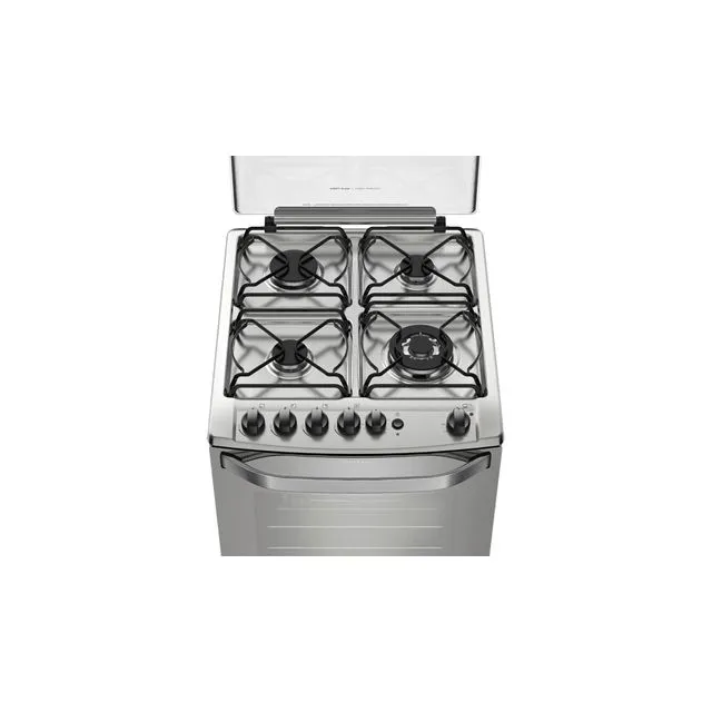 COCINA ELECTROLUX 56GXQ 56cm INOX 4 HORNALLAS GRILL ENC. 91x56x68cm CLASE A