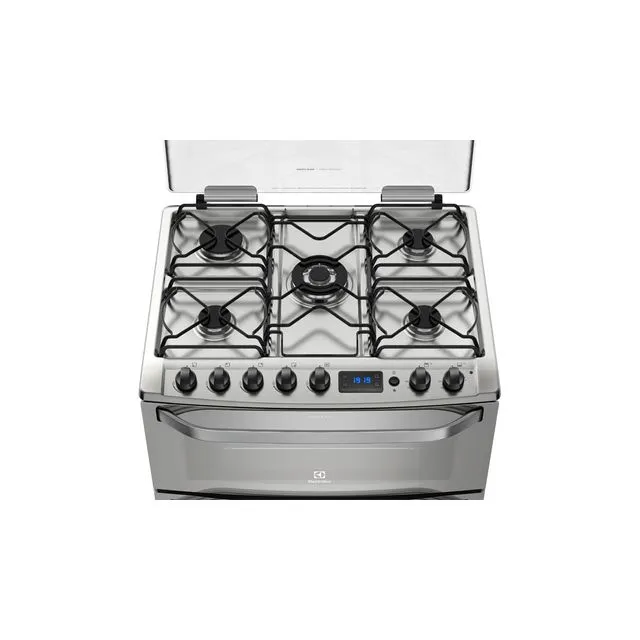 COCINA ELECTROLUX 76DXR 76cm INOX 5 HORNALLAS DOBLE HORNO 90x76x69cm CLASE A