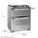 COCINA ELECTROLUX 76DXR 76cm INOX 5 HORNALLAS DOBLE HORNO 90x76x69cm CLASE A