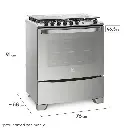 COCINA ELECTROLUX 76GSR 76cm INOX 5 HORNALLAS 90x76x69cm CLASE A