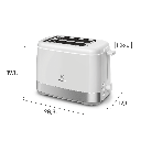 TOSTADORA ELECTROLUX ETS11 BLANCA 8 NIVELES 800watts 2 REBANADAS 3 FUNCIONES