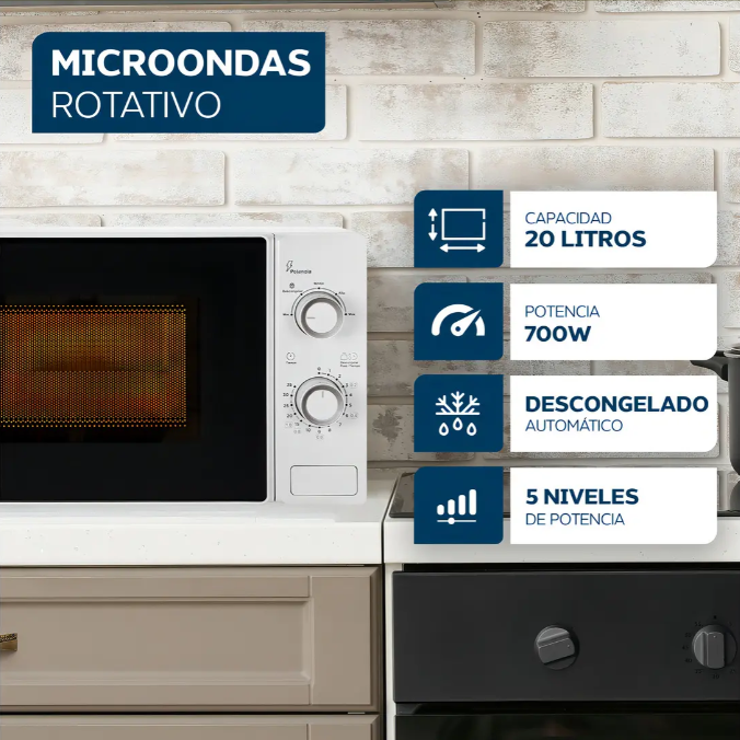 MICROONDA PHILCO MPHRW20UAN 20L ROTATIVO BLANCO