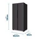 HELADERA PHILCO PHSB450N SIDE BY SIDE 428L BLACK 178x83.2x63