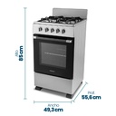 COCINA PHILCO PHCN50P INOX MULTIGAS 50CM 4 HORNALLAS FACIL LIMPIEZA