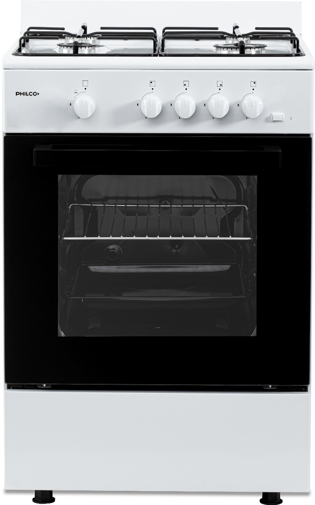 COCINA PHILCO PHCM56BL ESSENTIAL BLANCA MULTIGAS 56CM 4 HORNALLAS FACIL LIMPIEZA