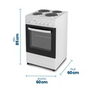 COCINA PHILCO PHCH060B ELECTRICA 60x60x85 TAPA HORNO VISOR 3 NIVELES COCCION