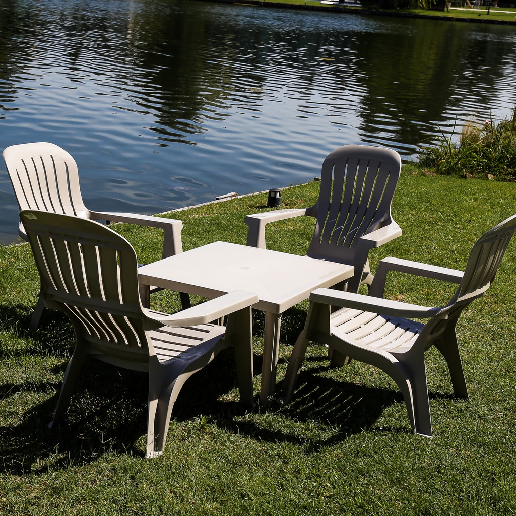MESA VOSS2000 BARI BLANCA 75x75cm PATA CORTA