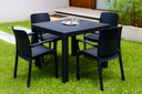 MESA VOSS2000 FIDJI GRAFITO 90x90cm SIMIL RATAN