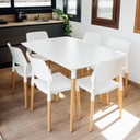 MESA VOSS2000 MILAN BLANCA 120x080 PATAS MADERA TIPO EAMES