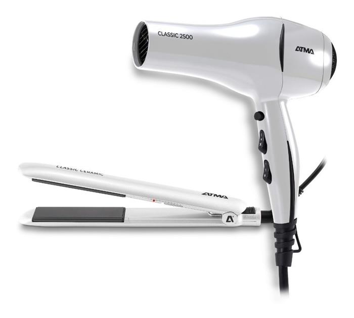 SECADOR + PLANCHA CABELLO ATMA CK4015P BEAUTY CASE 1800w  230°C temp max