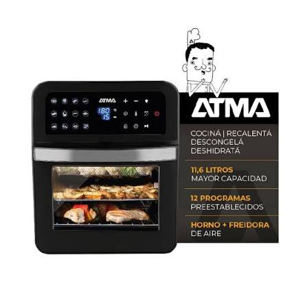 HORNO ELECTRICO AIR FRYER ATMA 12l HFR582DP  DIG 1800w 230°c SIN ACEITE