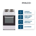 COCINA PHILCO PHCH060B ELECTRICA 60x60x85 TAPA HORNO VISOR 3 NIVELES COCCION