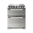 COCINA ELECTROLUX 76DXR 76cm INOX 5 HORNALLAS DOBLE HORNO 90x76x69cm CLASE A