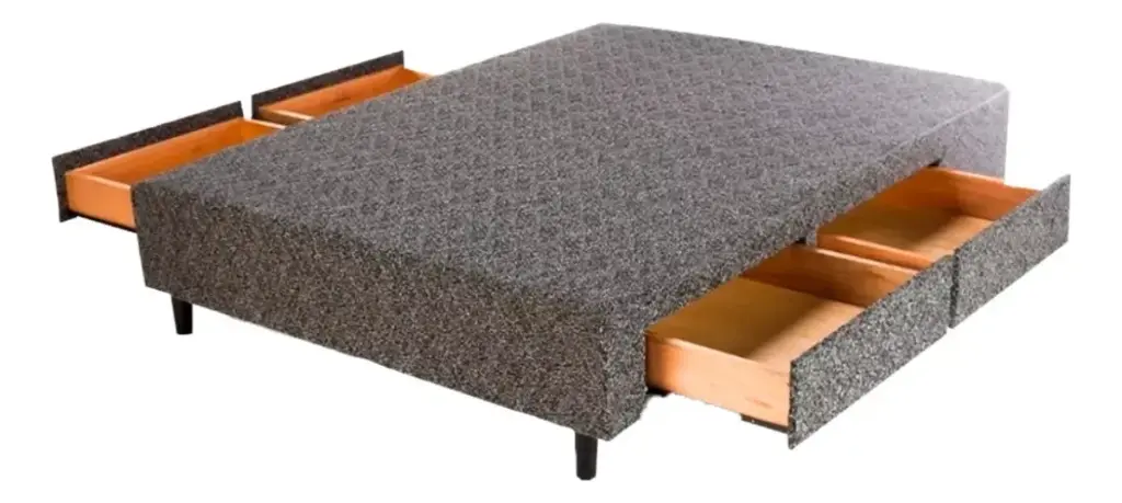 BOX GANI MULTIBOX 140x190 4 CAJONES DECO CHENILLE NEGRO