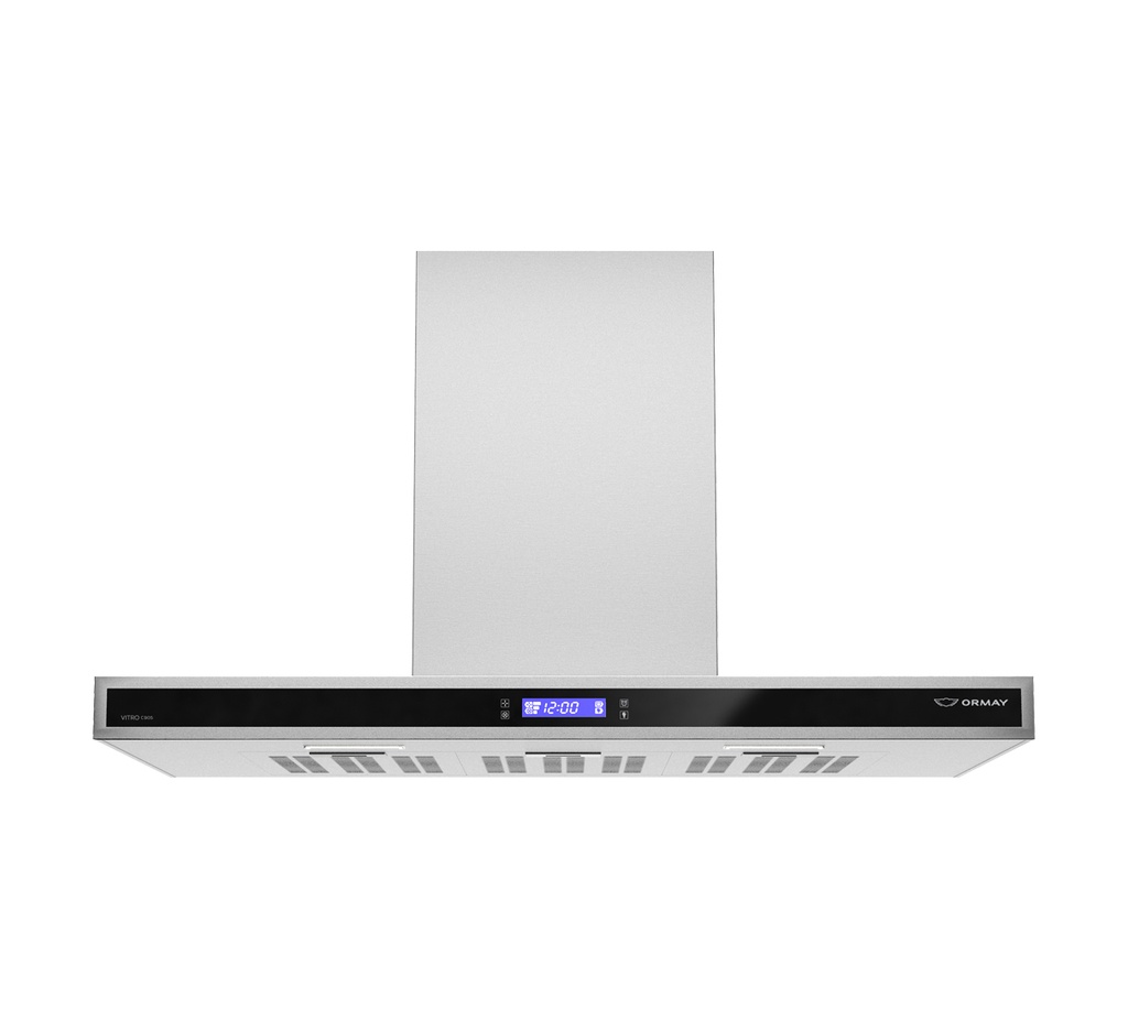 CAMPANA ORMAY C905 VITRO 90cm  800m3/h 190w 3vel FILTRO LAVABLE ACERO