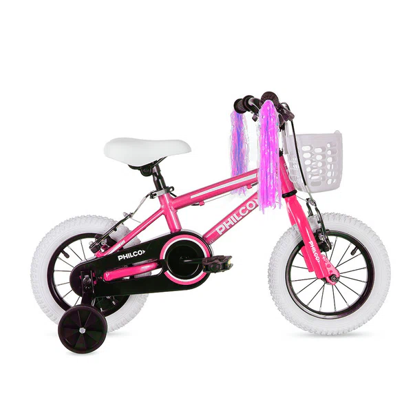 BICICLETA INFANTIL PHILCO R12 DAMA PATIO 12F V-brake CANASTO RUEDAS 94FKP12AV010F