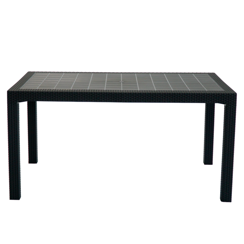 MESA VOSS2000 INDONESIA VIDRIO TEMPLADO GRAFITO 6MM SIMIL RATAN