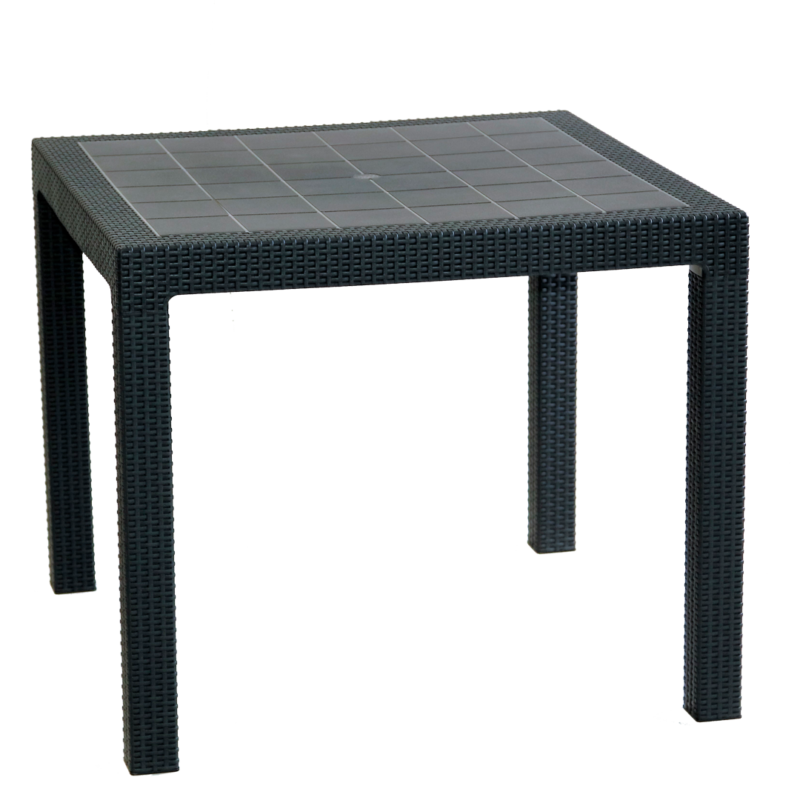 MESA VOSS2000 FIDJI GRAFITO 90x90cm SIMIL RATAN