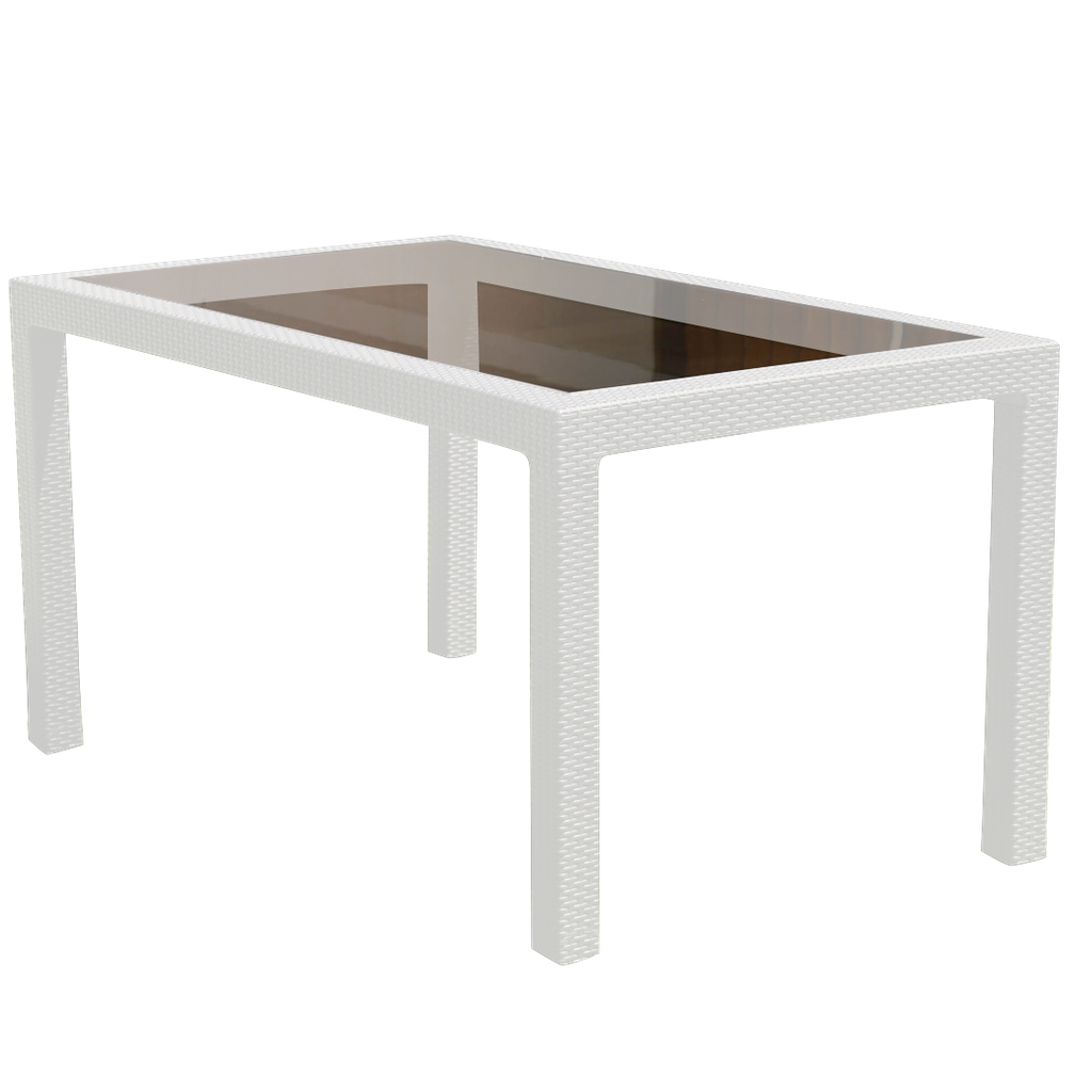 MESA VOSS2000 INDONESIA VIDRIO TEMPLADO BLANCO 6MM SIMIL RATAN