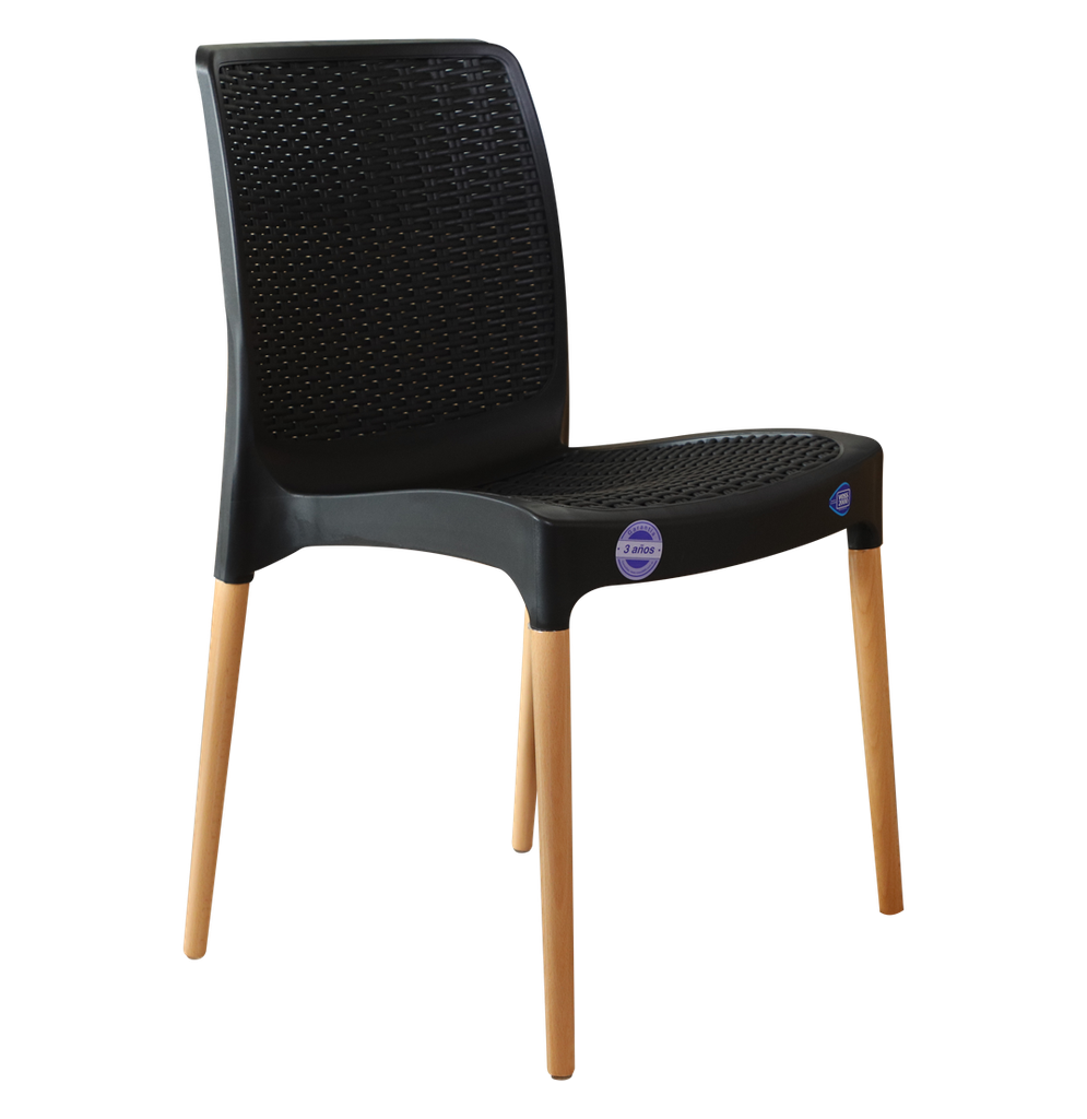 SILLA VOSS2000 INDIA GRAFITO PATAS HAYA POLIPROPILENO 45x54.5x83 UV 135kg