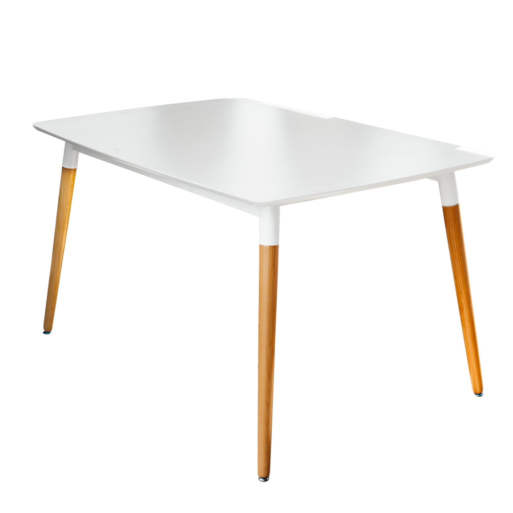 MESA VOSS2000 MILAN BLANCA 120x080 PATAS MADERA TIPO EAMES