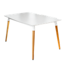 MESA VOSS2000 MILAN BLANCA 120x080 PATAS MADERA TIPO EAMES