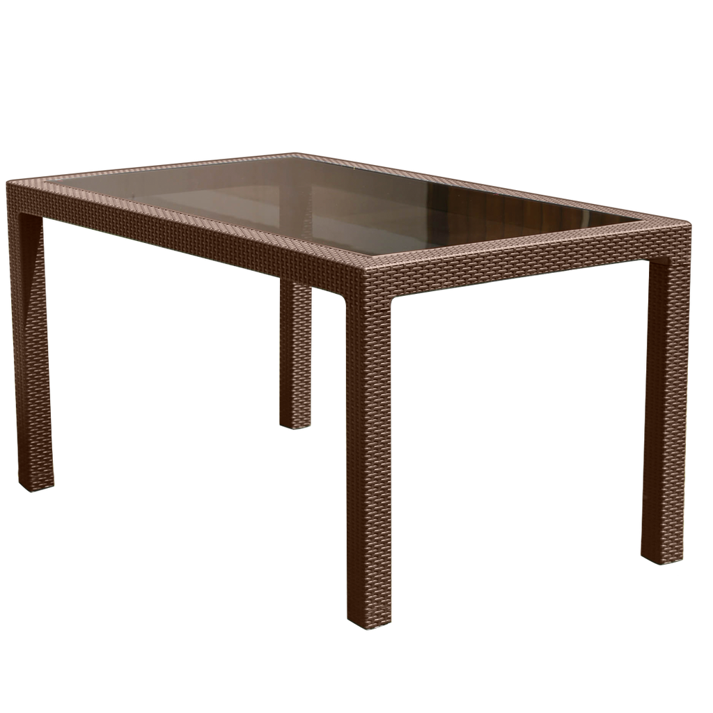 MESA VOSS2000 INDONESIA VIDRIO TEMPLADO MOKKA 6MM SIMIL RATAN