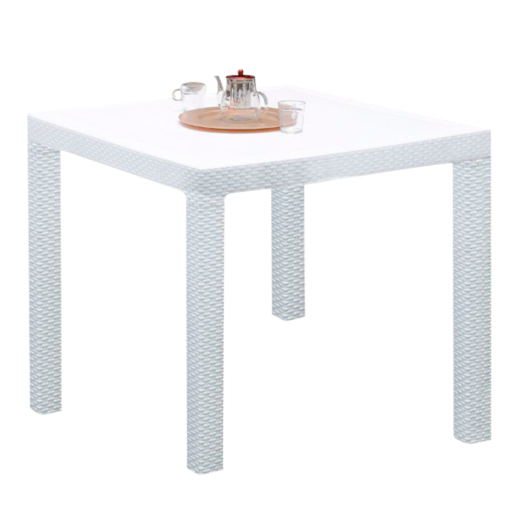 MESA VOSS2000 FIDJI BLANCO 90x90cm SIMIL RATAN