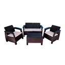 MUEBLE JARDIN VOSS2000 ROMA 2 SILLON IND+1 DOBLE + 1 MESA AUX TIPO RATAN GRAFITO