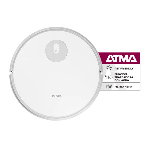 ASPIRADORA ROBOT ATMA ATAR21C1PI TRAPEADORA FILTRO HEPA PET FRIENDLY