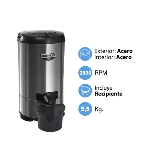 [22900655] SECARROPAS KOH-I-NOOR 5.5 A-655 ACERO C/RECIPIENTE AGUA