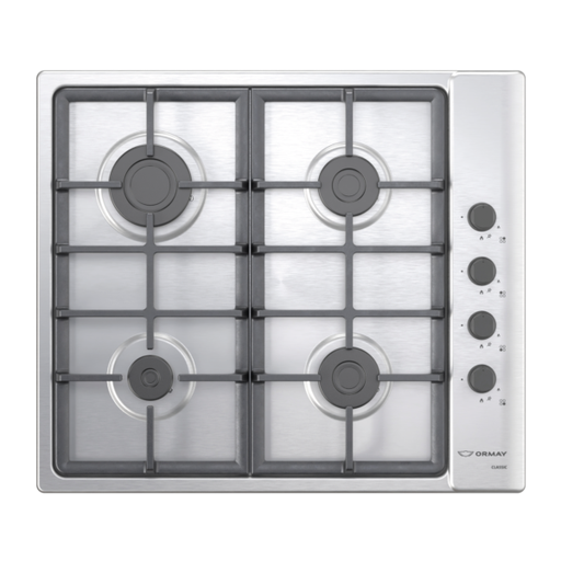 [98599] ANAFE ORMAY CLASSIC IX INOX 4h 59x51cm ENC REJA FUNDICION
