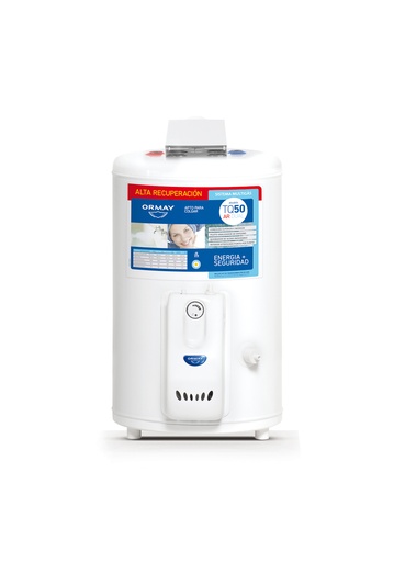 [98674] TERMOTANQUE ORMAY TQ50 LTS A/R ALTA RECUPERACION MULTIGAS CONEXION DUAL 42x78cm