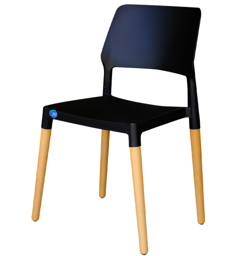 [28600050] SILLA VOSS2000 NIZA NEGRA PATAS MADERA CHASIS PLASTICO