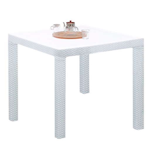 [28600064] MESA VOSS2000 FIDJI BLANCO 90x90cm SIMIL RATAN