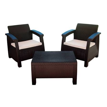 [28600072] MUEBLE JARDIN VOSS2000 ROMA 2 SILLON INDIVIDUAL + 1 MESA AUX TIPO RATAN GRAFITO