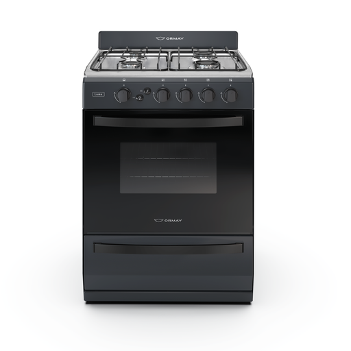[99152] COCINA ORMAY LUMA NEGRA 56cm ENC LUZ FACIL LIMPIEZA A+ MULTIGAS 